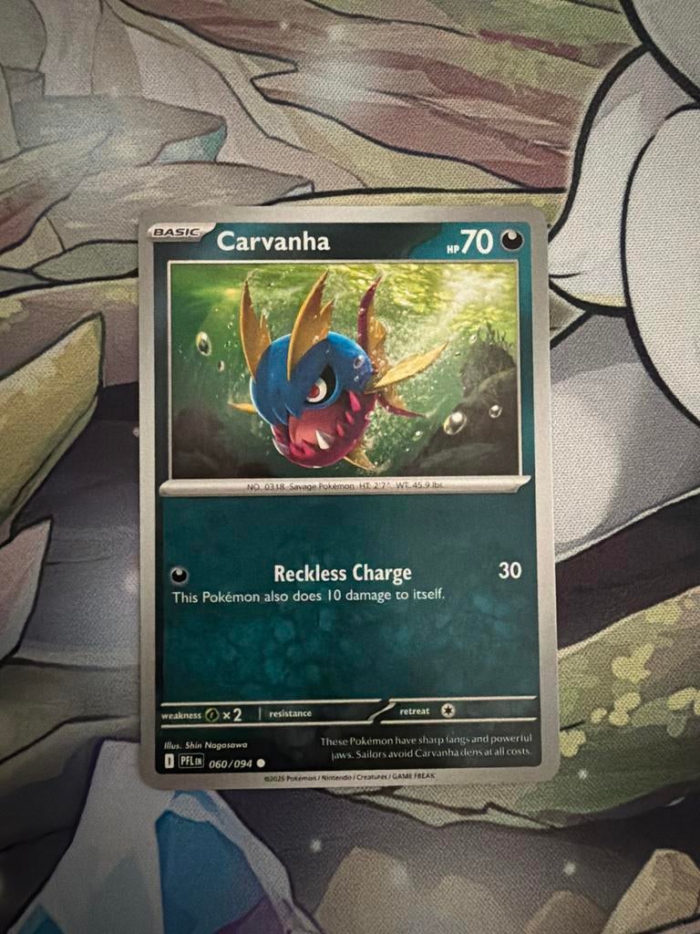 Carvanha #60 Pokémon Kaart - PFLEN 060/094, Ophalen of Verzenden, Zo goed als nieuw, Losse kaart
