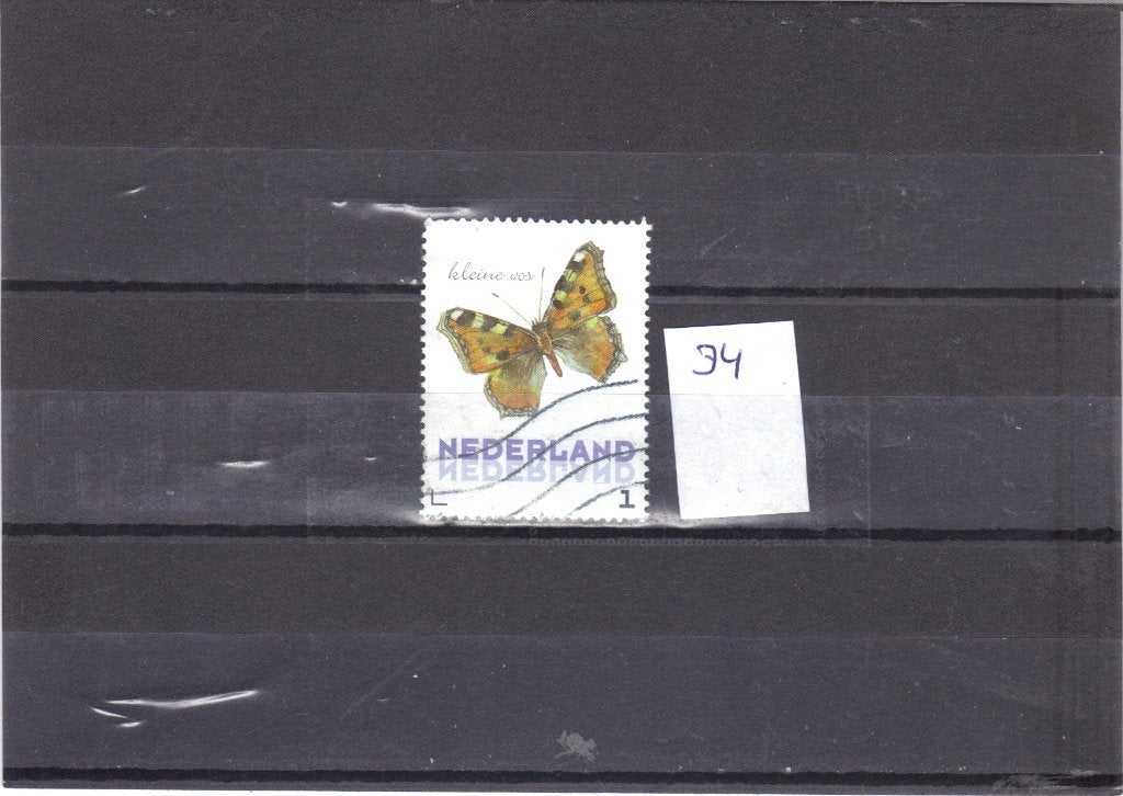 Nederland KAderpostzegel Vlinders gest 34, Ophalen of Verzenden, Gestempeld