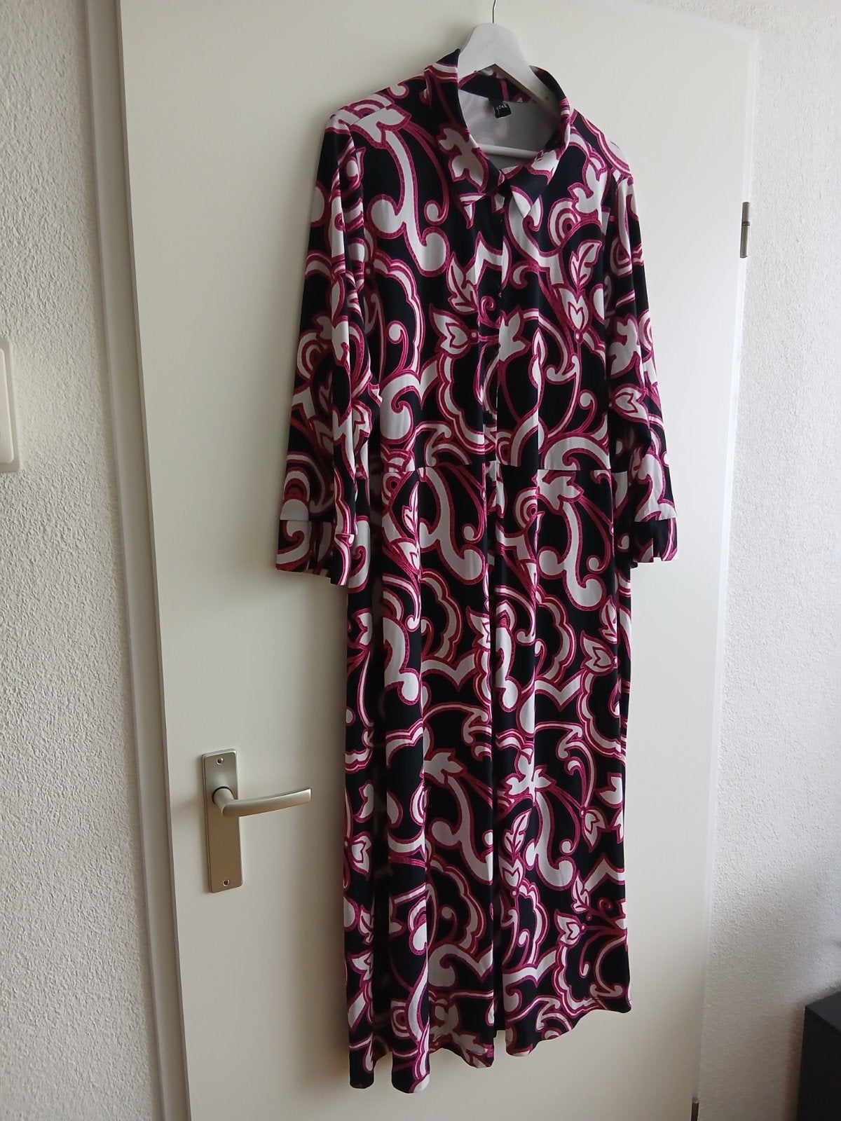 Modieuze nieuwe roze/zwarte jurk van YOEK. Maat XL., Yoek, Verzenden, Nieuw, Jurk