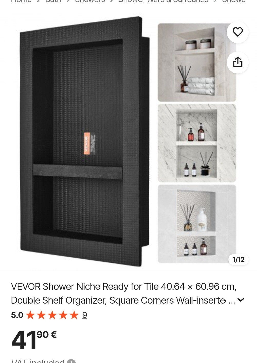 NIEUW Betegelbaar Inbouwnis met Plank 40.64 x

60.96 cm, Ophalen of Verzenden, Nieuw, Douche