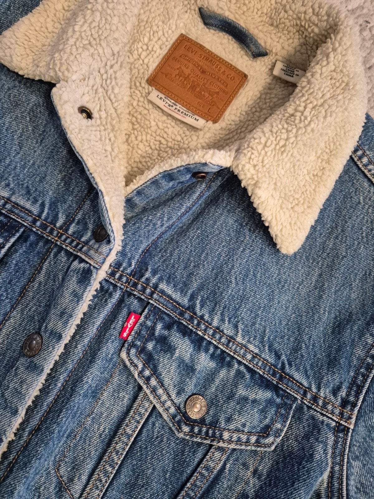 Levi's Jeans Jas Spijkerjas Spijkerjack Gevoerd maat L, Maat 52/54 (L), Levi's, ., Zo goed als nieuw