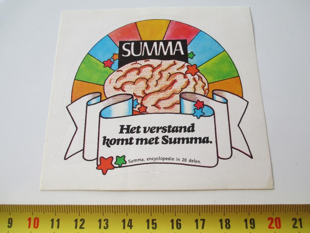 sticker SUMMA Het verstand komt met Summa, Ophalen, Zo goed als nieuw