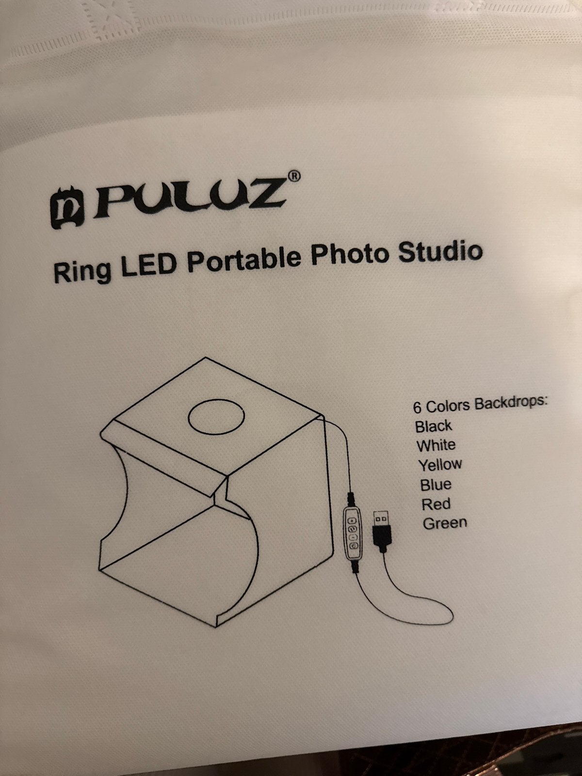PULUZ Ring LED Draagbare Fotostudio met 6 Achtergronden, Dimbaar, Ophalen of Verzenden, Zo goed als nieuw, Mini fotostudio