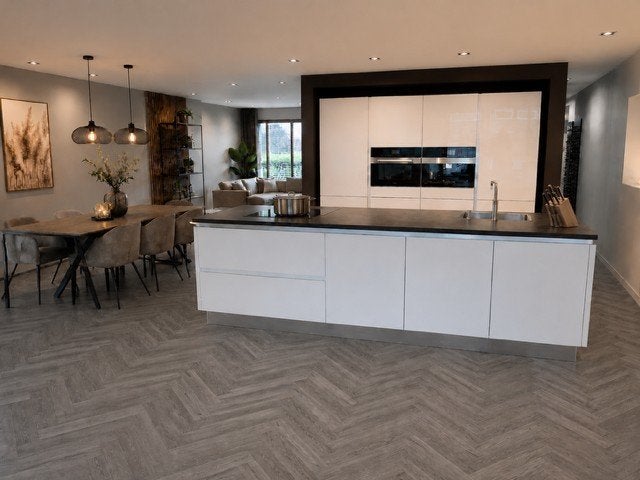 keuken, Huis en Inrichting, Keuken | Complete keukens, Ophalen, Wit, Dubbelwandige keuken, Met kookeiland