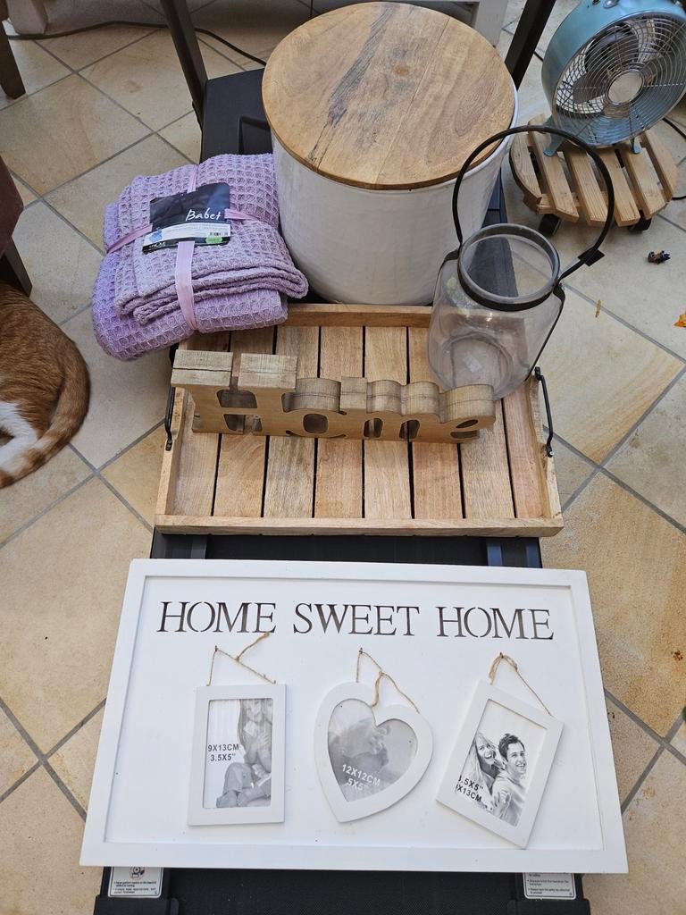 Leuke brocante woonaccessoires, Huis en Inrichting, Woonaccessoires | Dienbladen, Zo goed als nieuw, Hout, Rond, Ophalen