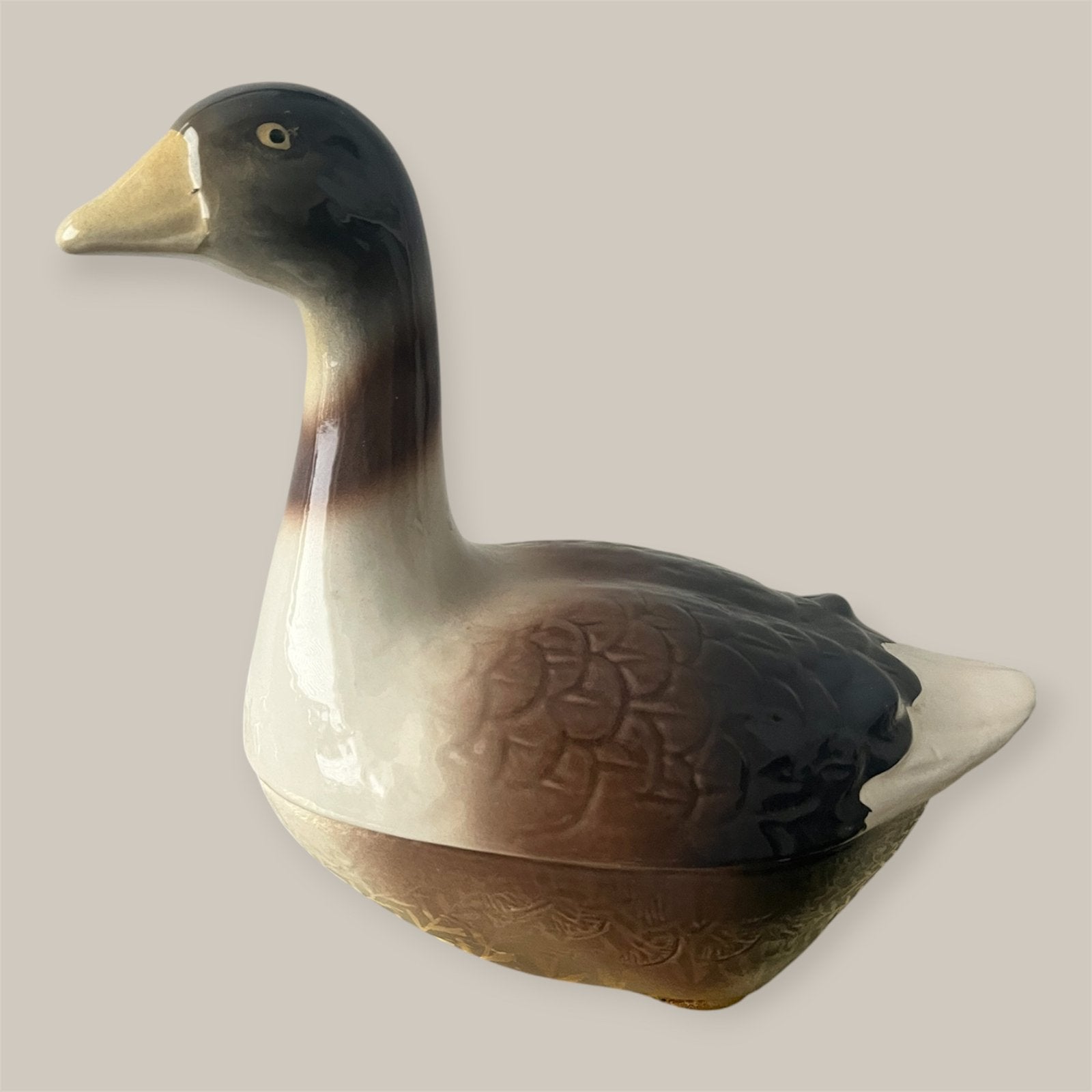 Grauwe gans vintage terrine Michel Caugant izgst, Verzenden