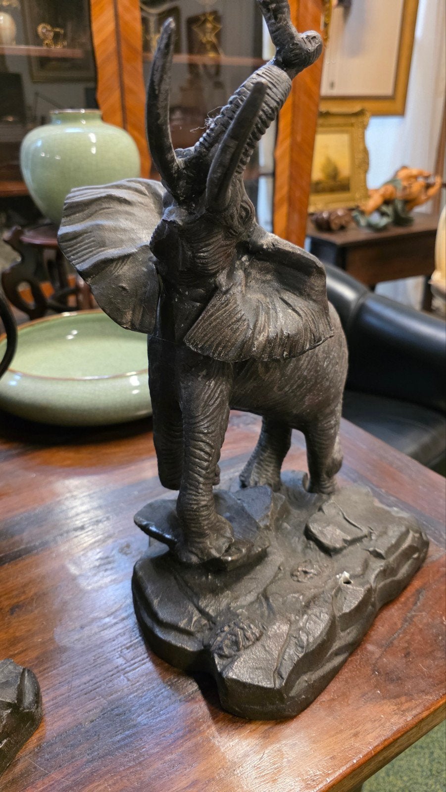 Twee antieke bronzen olifanten, Antiek en Kunst, Ophalen