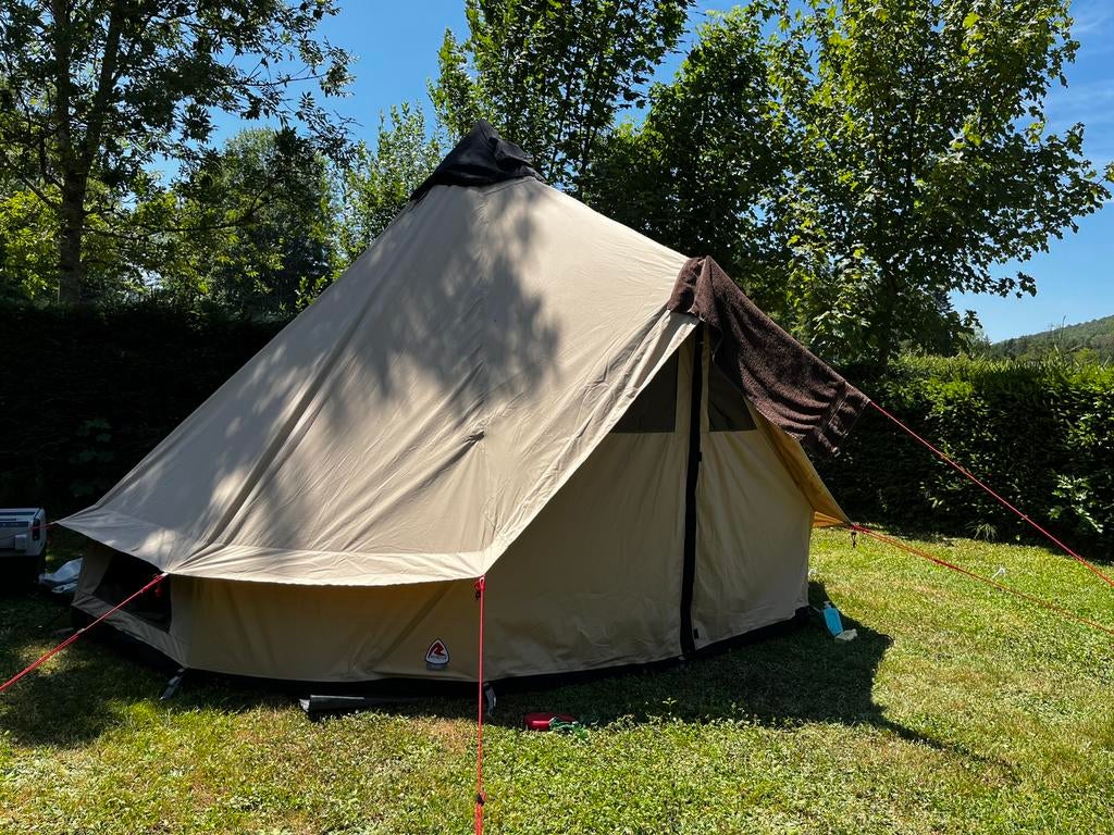 Zgan Robens Klondike tipi tent, 6 p.1 stok tent, 10 min opz., Caravans en Kamperen, Tenten, Ophalen, Zo goed als nieuw, Tot en met 6
