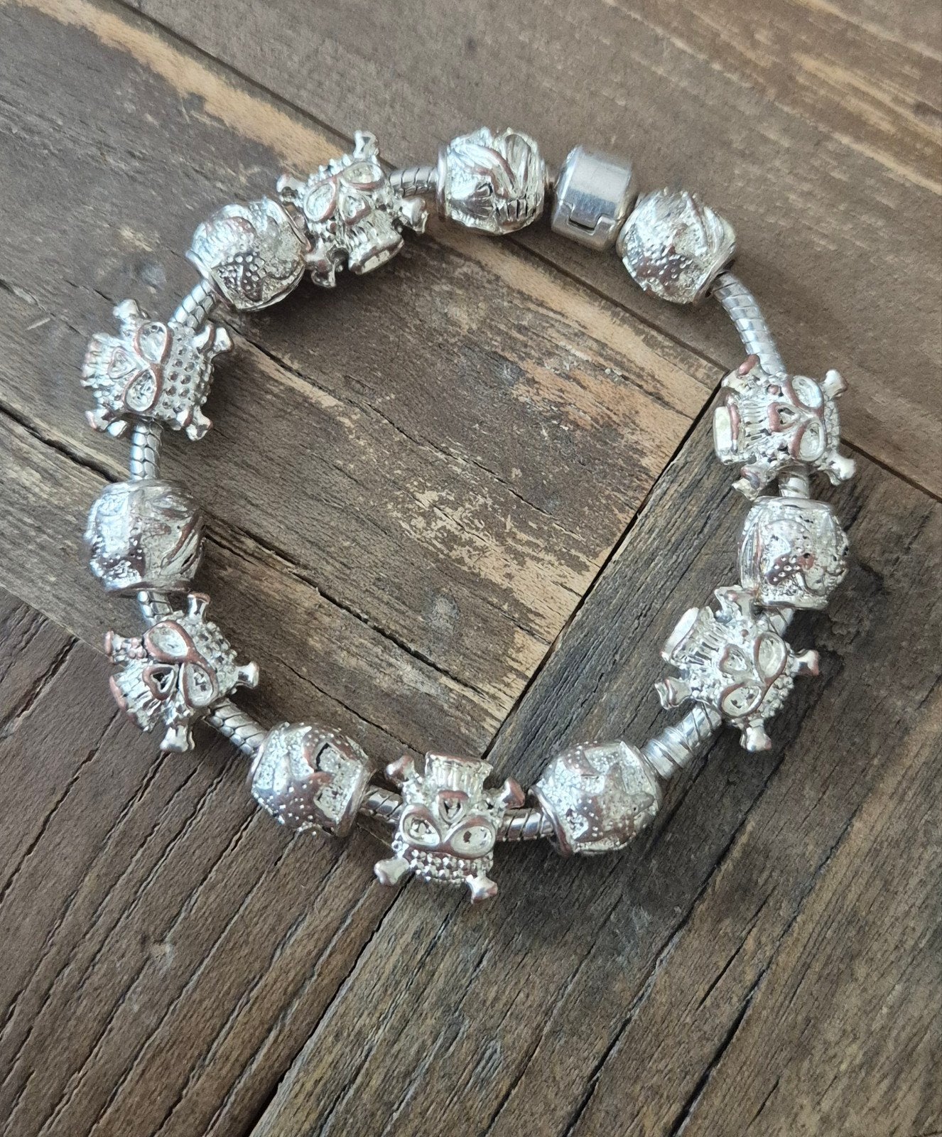 Pandora zilveren armband( 20 cm lang), Ophalen of Verzenden, Zo goed als nieuw, Met bedels of kralen, Zilver