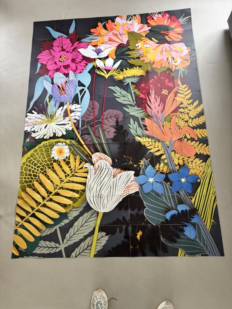 Ixxi bloemen kleurrijk 200 cm bij 140 cm, Ophalen of Verzenden, Zo goed als nieuw