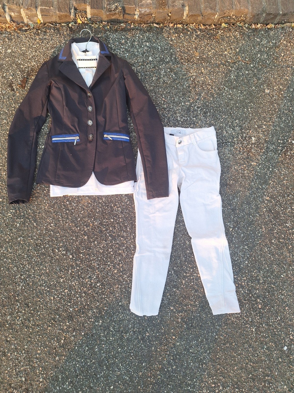 wedstrijdkleding maat 128 -140, Dieren en Toebehoren, Paardrijkleding, Ophalen, Zo goed als nieuw, Dressuur, Bovenkleding