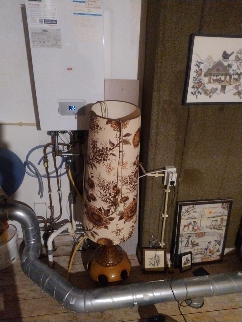 Vintage vloerlamp met bloemenprint West Germany, Ophalen, Vintage, Retro, Bloemenprint, Gebruikt, 100 tot 150 cm