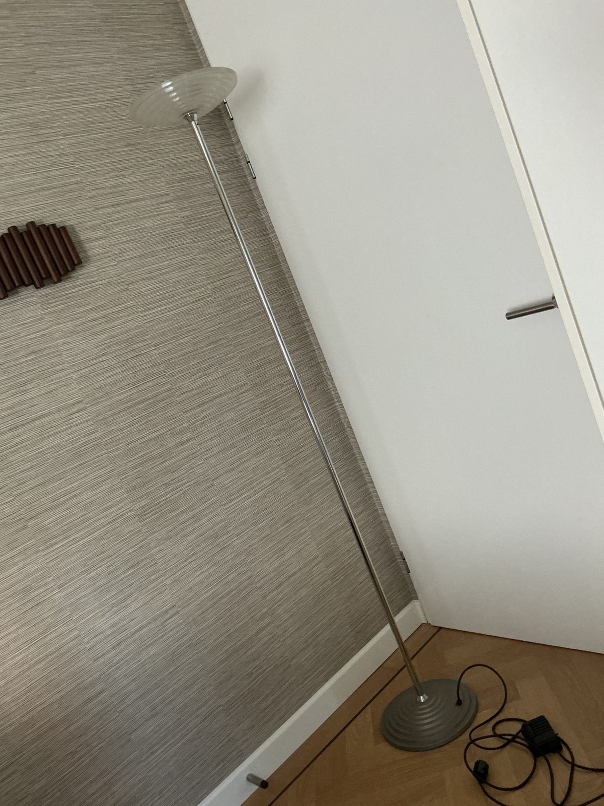 Staande lamp, uplight van Altair met dimmer. Hoog 190 cm., Huis en Inrichting, Ophalen, Zo goed als nieuw, Glas, Modern