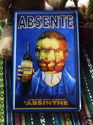 Absente Van Gogh Vintage Metalen Bord / Plaat Absinthe, Verzenden, Nieuw, Wandbord of Wandpaneel