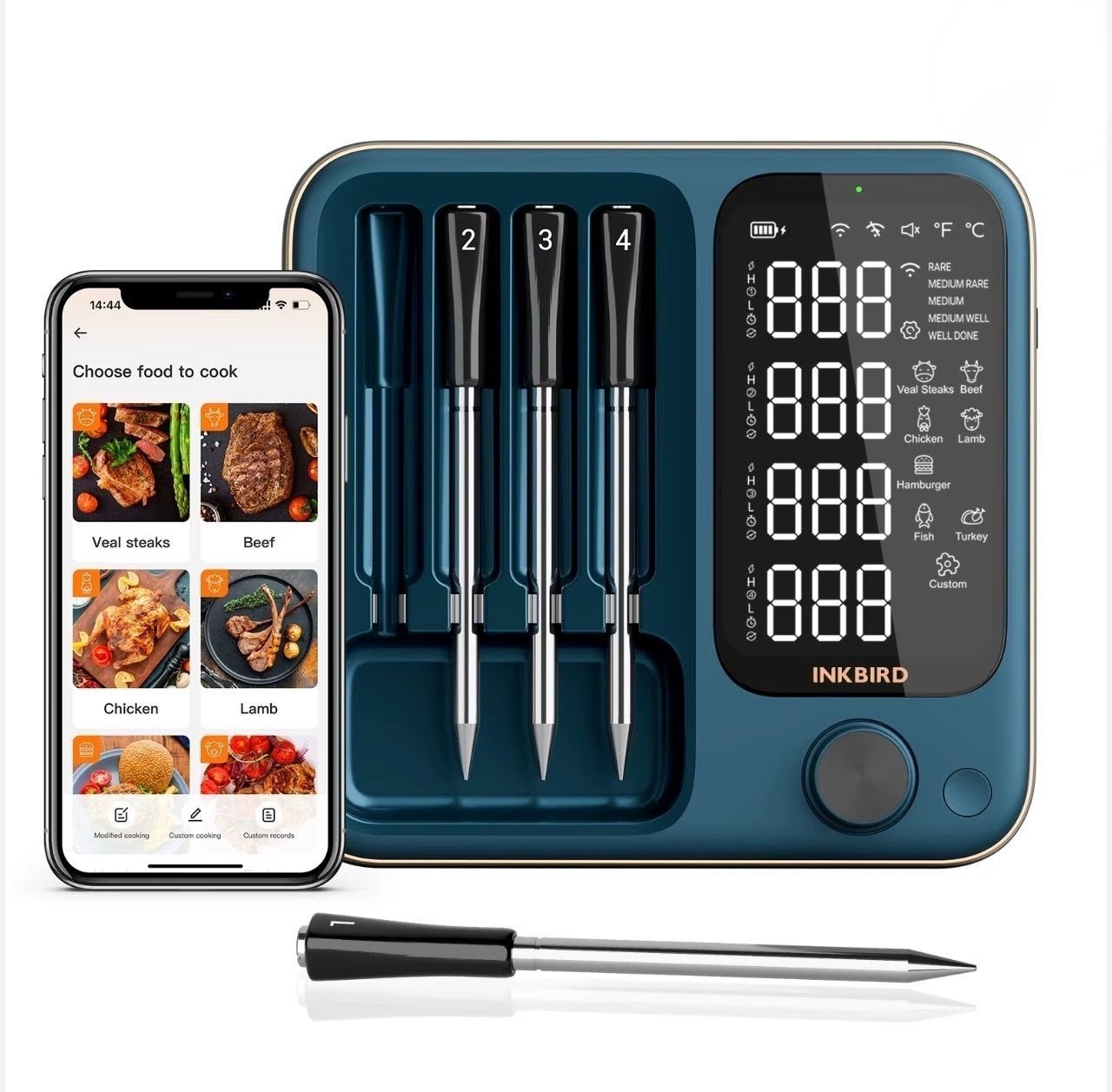 Inkbird INT-14S-BW Smart BBQ Thermometer met WiFi/Bluetooth, Verzenden, Nieuw