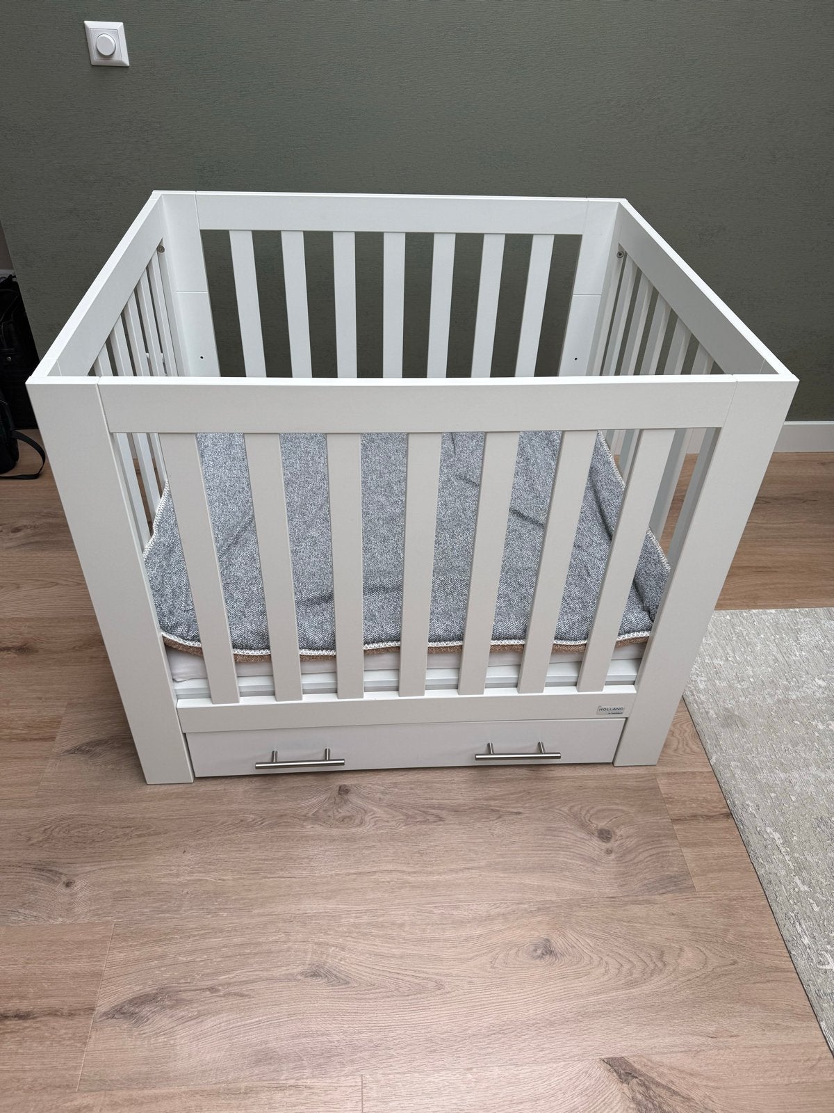 Witte box met lade - verstelbare bodem, Kinderen en Baby's, Ophalen, Gebruikt, Rechthoekig, In hoogte verstelbaar