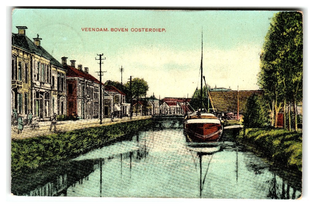 Veendam, Boven Oosterdiep, Ophalen of Verzenden, Voor 1920, Gelopen, Groningen
