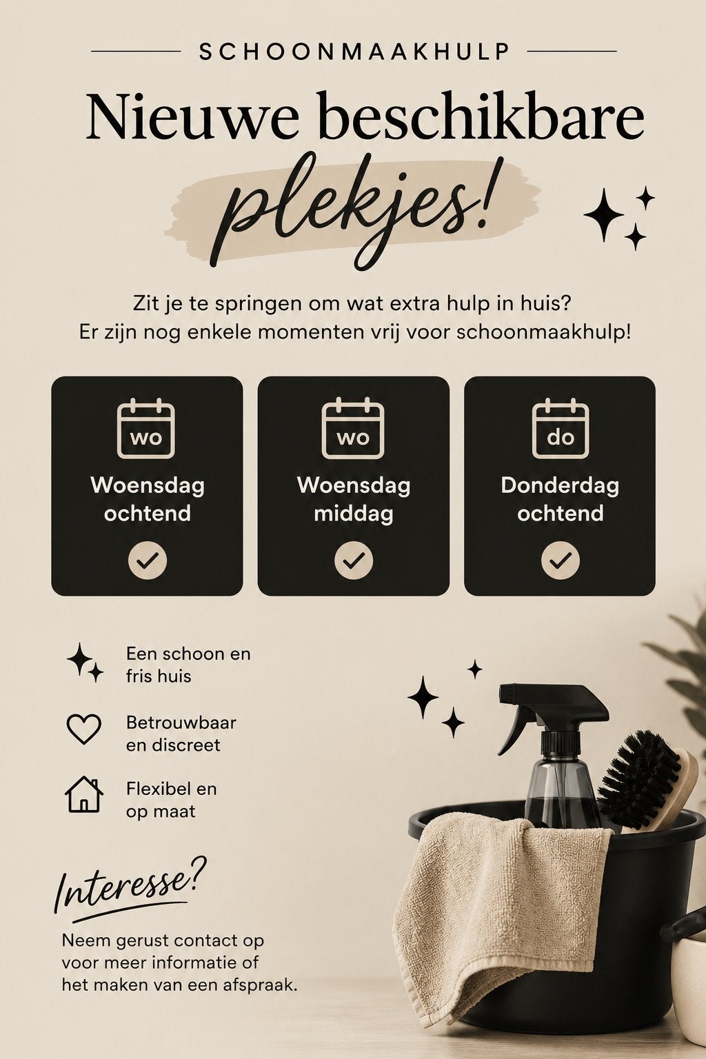 Huishoudelijke hulp / Schoonmaker aangeboden in Gorinchem, Vanaf 5 jaar, Overige vormen