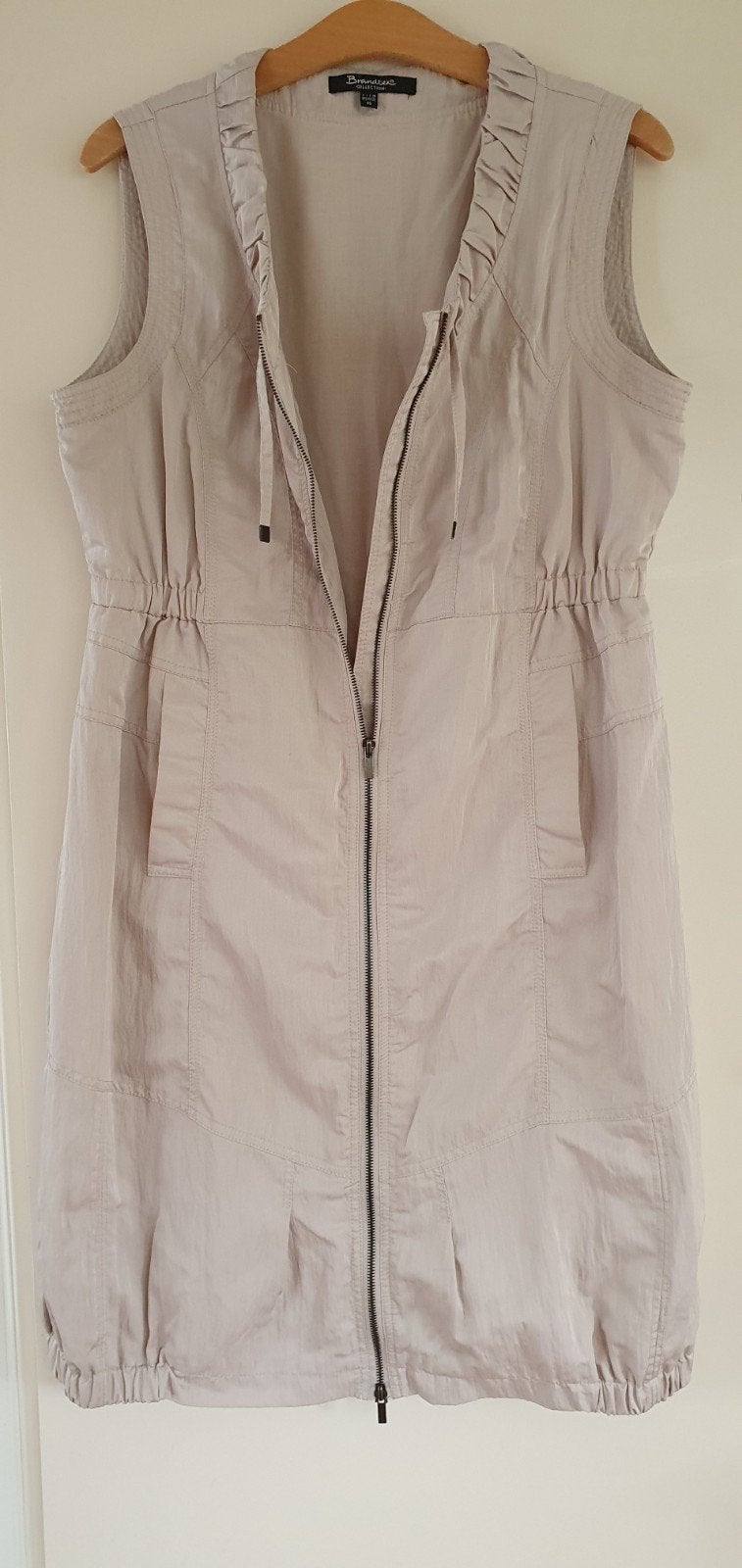Brandtex mouwloze jurk/tuniek/bodywarmer met rits, deel rits, Beige, Maat 46/48 (XL) of groter, Ophalen of Verzenden, Zo goed als nieuw