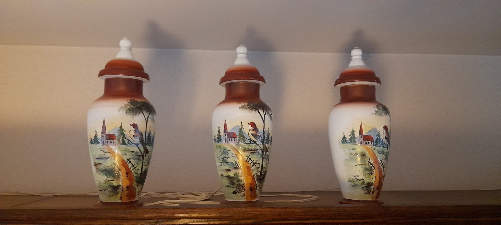 Antiek Kastvazen  3 stuks Opaline, Antiek en Kunst, Ophalen