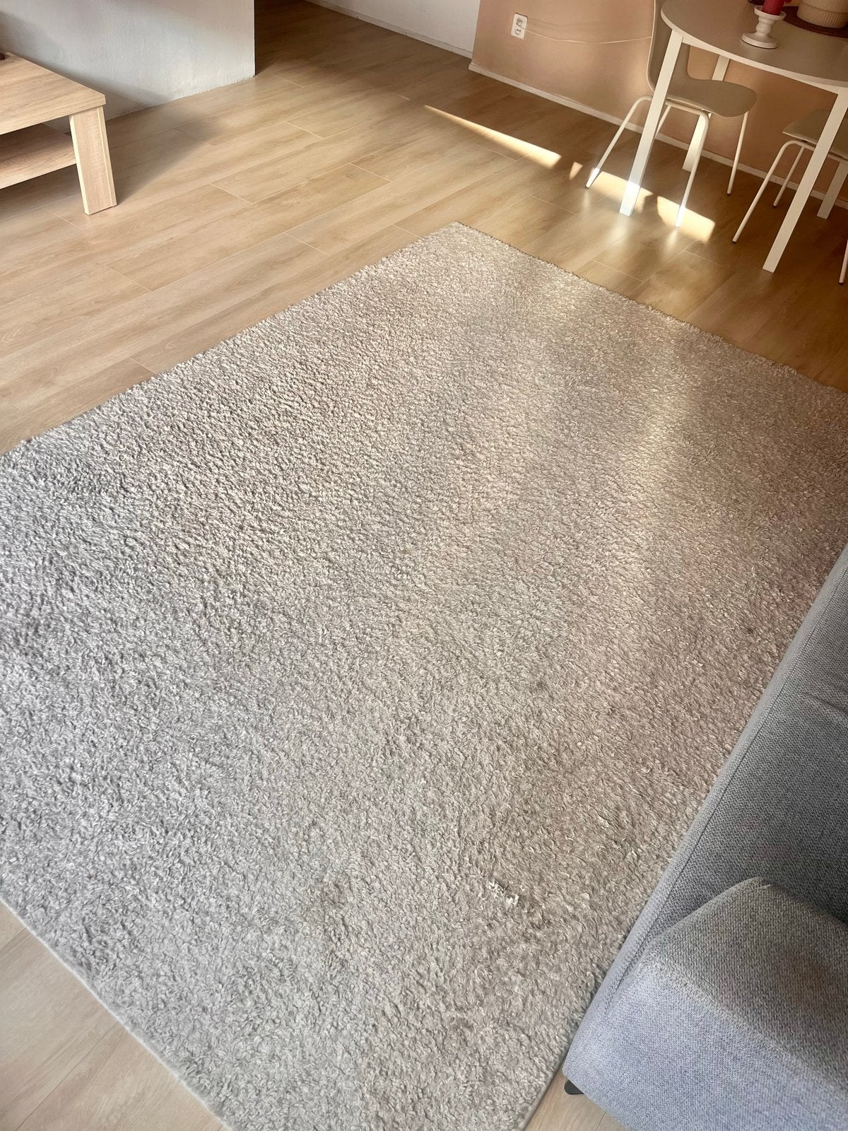 Groot hoogpolig vloerkleed 200 x 300 cm, ivoor kleur, Gebruikt, Ophalen of Verzenden, 200 cm of meer, Crème