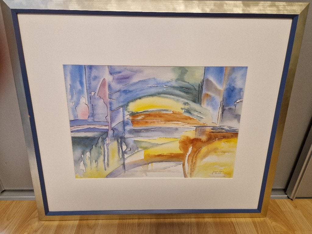 schilderij, Antiek en Kunst, Ophalen, Abstract, Overige technieken, Glas