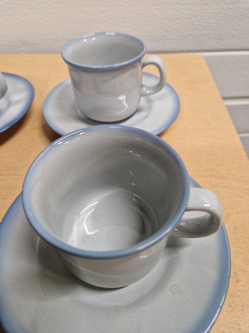kop en schotels blauw aardewerk 6x, Ophalen of Verzenden, 'T Olde Gre-j, Info@toldegrej.nl, Endepoelstraat 20f Didam