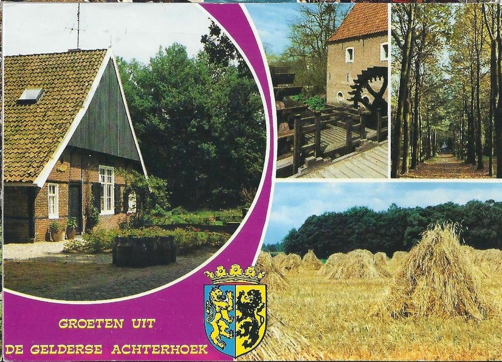 Y16 Gelopen ansichtkaart groeten uit de gelderse achterhoek, Ophalen of Verzenden, 1960 tot 1980, Gelopen
