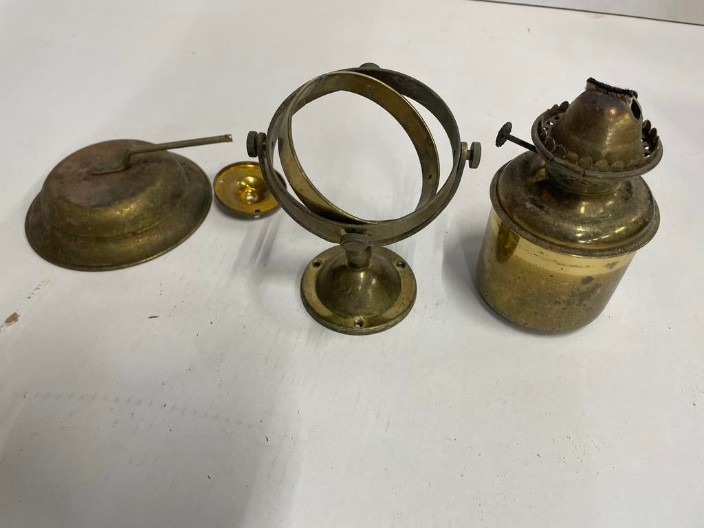 Cardanische olielamp voor boot (glas ontbreekt), Antiek en Kunst, Antiek | Lampen, Ophalen of Verzenden