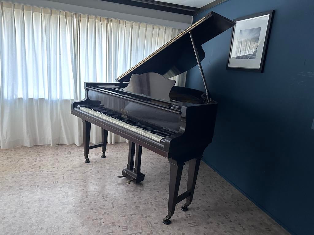 Antieke Weber Babyvleugel, jaar ca. 1910, Muziek en Instrumenten, Piano's, Ophalen, Gebruikt, Bruin, Vleugel