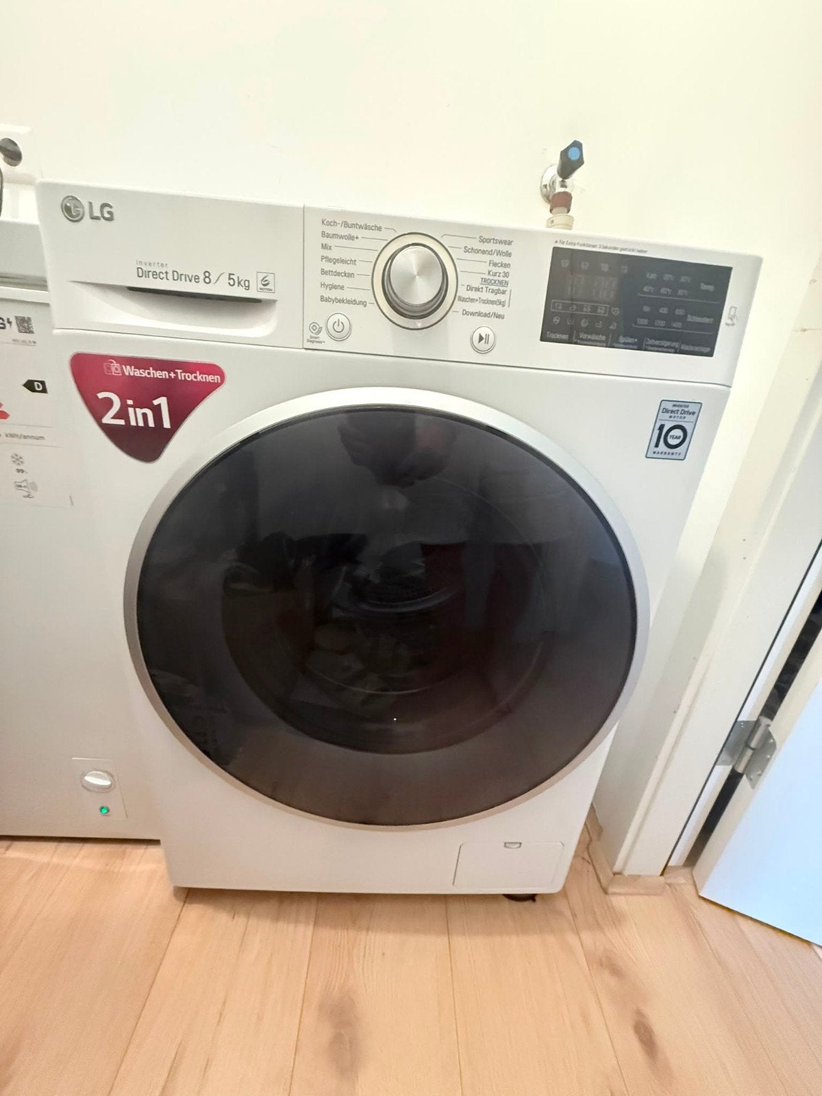 LG Was-droogcombinatie F1495BDSA7 - 8kg wassen / 5kg drogen, Ophalen of Verzenden, 85 tot 90 cm