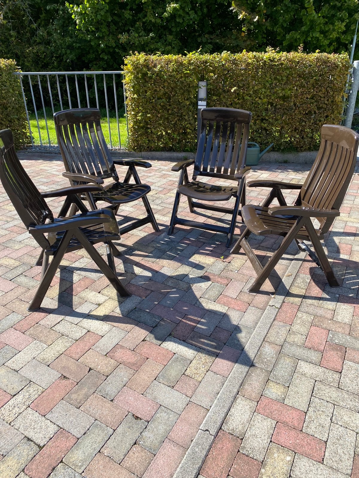 Tuinstoelen 4 stuks zo goed als nieuw, Ophalen, Zo goed als nieuw, Kunststof