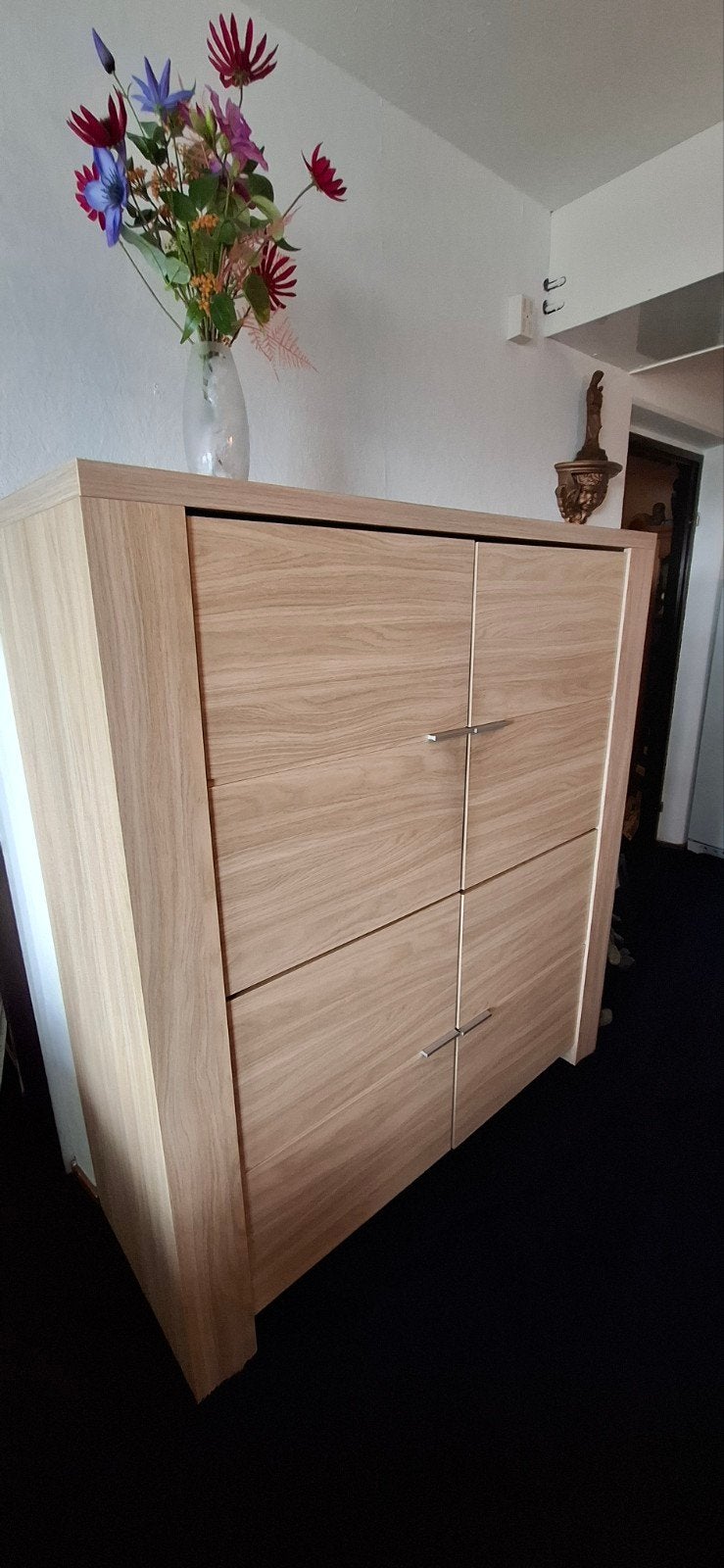 Moderne houten kast met 4 deuren, Ophalen, Gebruikt