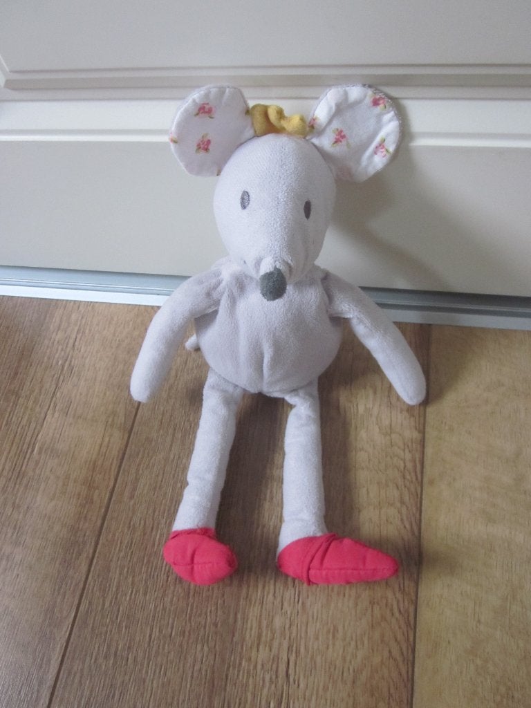 IKEA zacht pluche muis knuffel wiebel benen en armen, Gebruikt, Overige typen, Grijs, Ophalen of Verzenden
