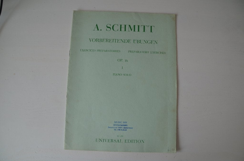 Vorbereitende übungen | A. Schmitt, Muziek en Instrumenten, Bladmuziek, Ophalen of Verzenden, Zo goed als nieuw, Artiest of Componist