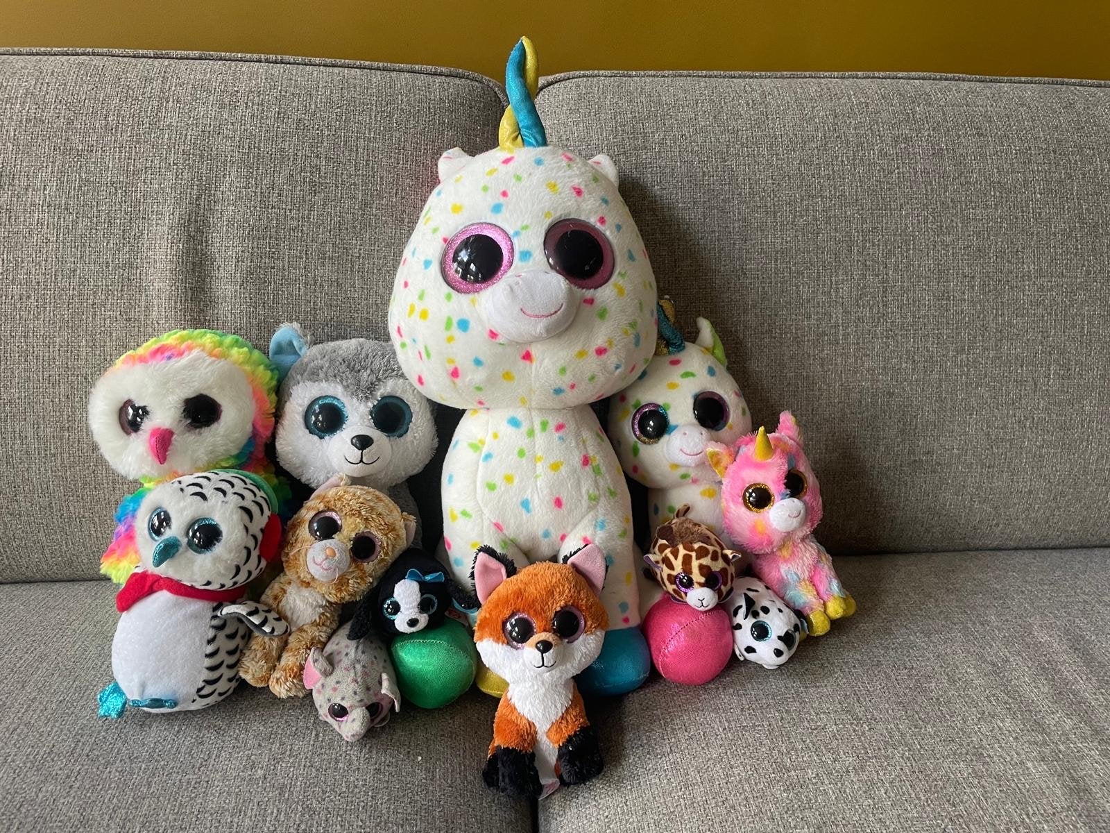 Grote collectie Ty Beanie Boo's knuffels, Eenhoorn, Ophalen of Verzenden, Zo goed als nieuw, Middelgroot (20 tot 80 cm)