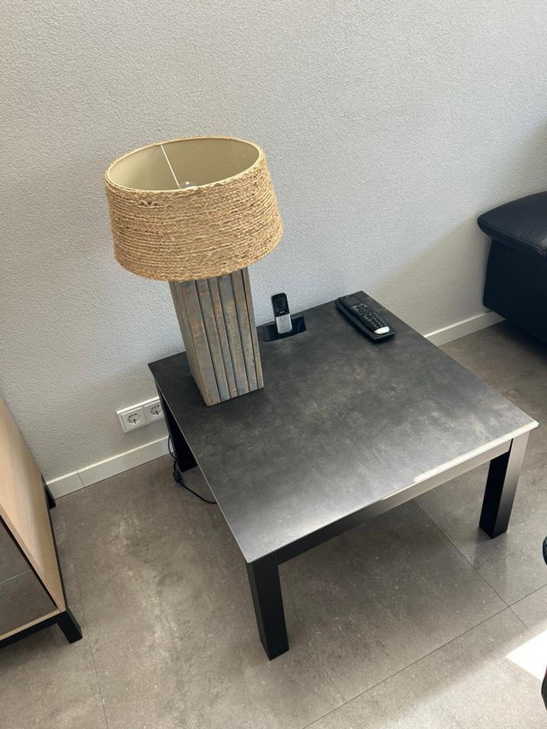 Mobliberica Salontafel/Bijzettafel Keramiek Donker Beton, Ophalen, Gebruikt, 50 tot 100 cm, Vierkant