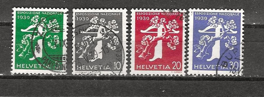 Zwitserland 352-355, Ophalen of Verzenden, Gestempeld