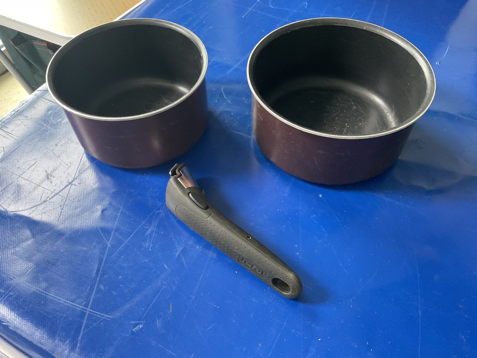 Tefal camping pannenset met afneembare handgreep, Ophalen, Gebruikt
