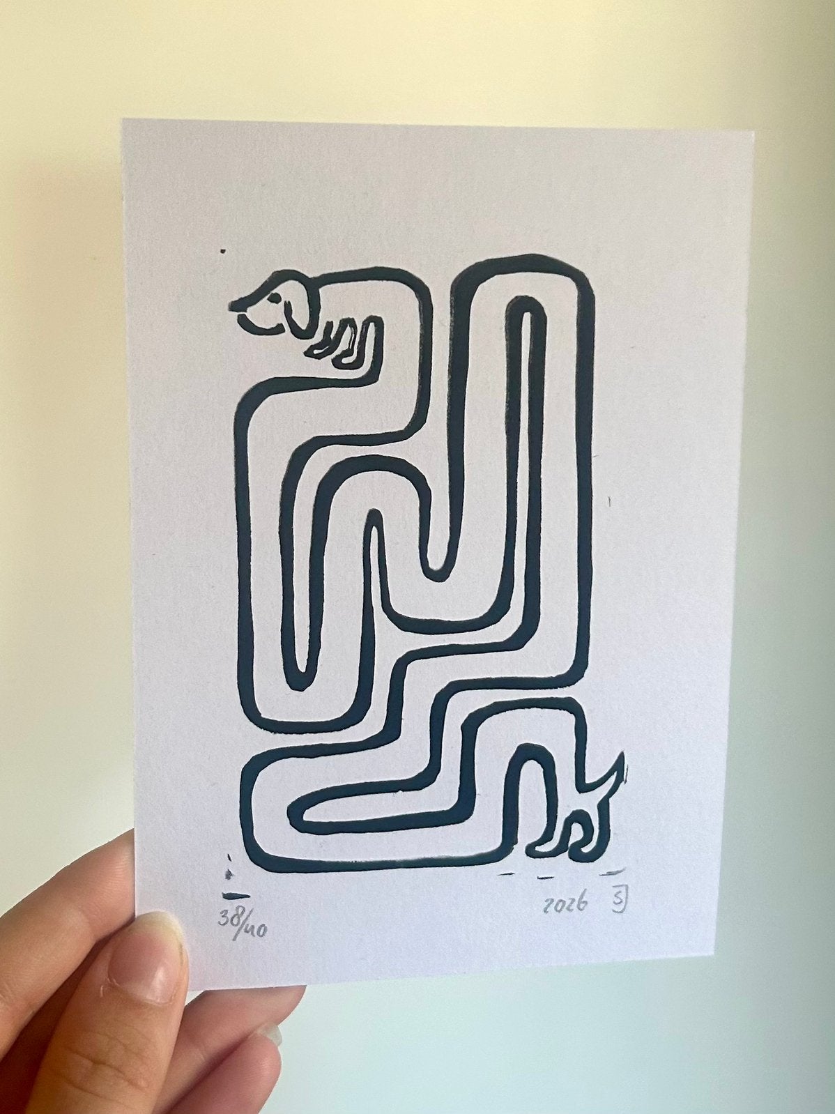Handgemaakte teckel print, Ophalen of Verzenden