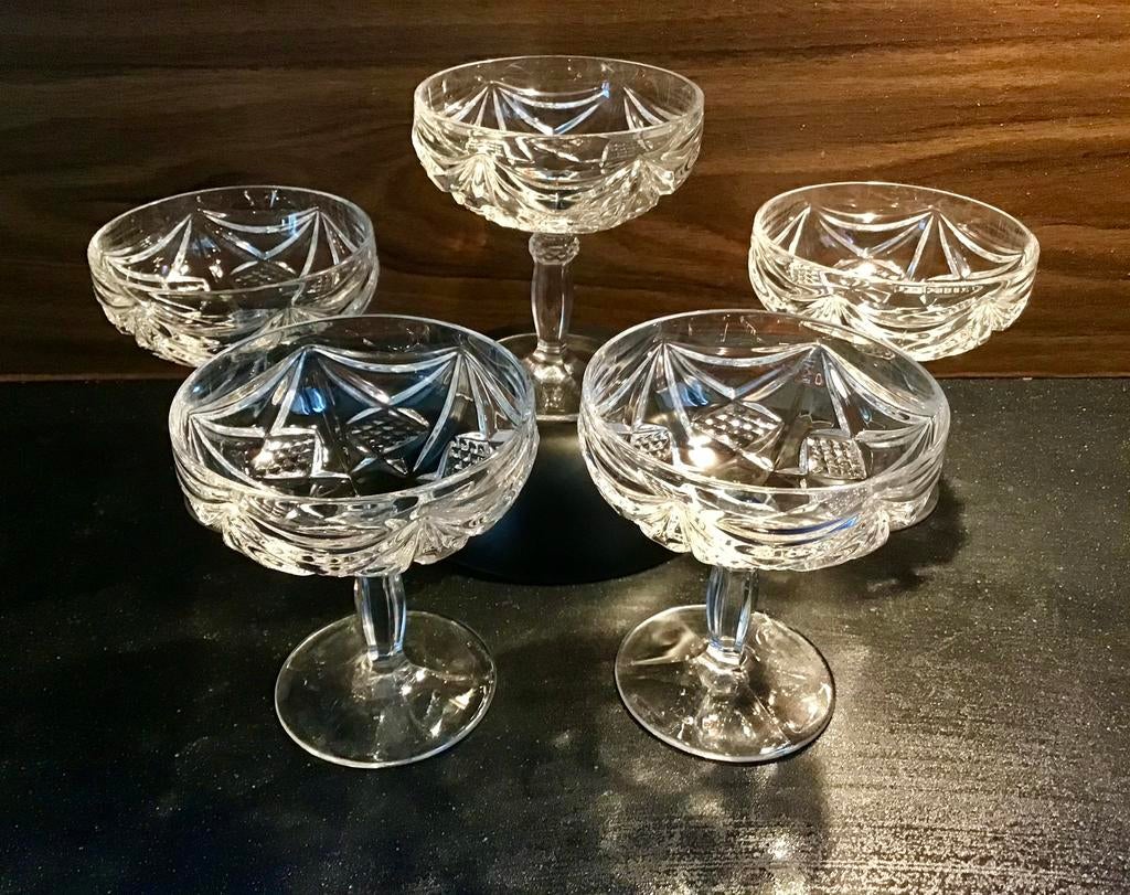 11x Nachtmann Eduard Champagnecoupes glazen vintage, Antiek en Kunst, Antiek | Glas en Kristal, Ophalen of Verzenden