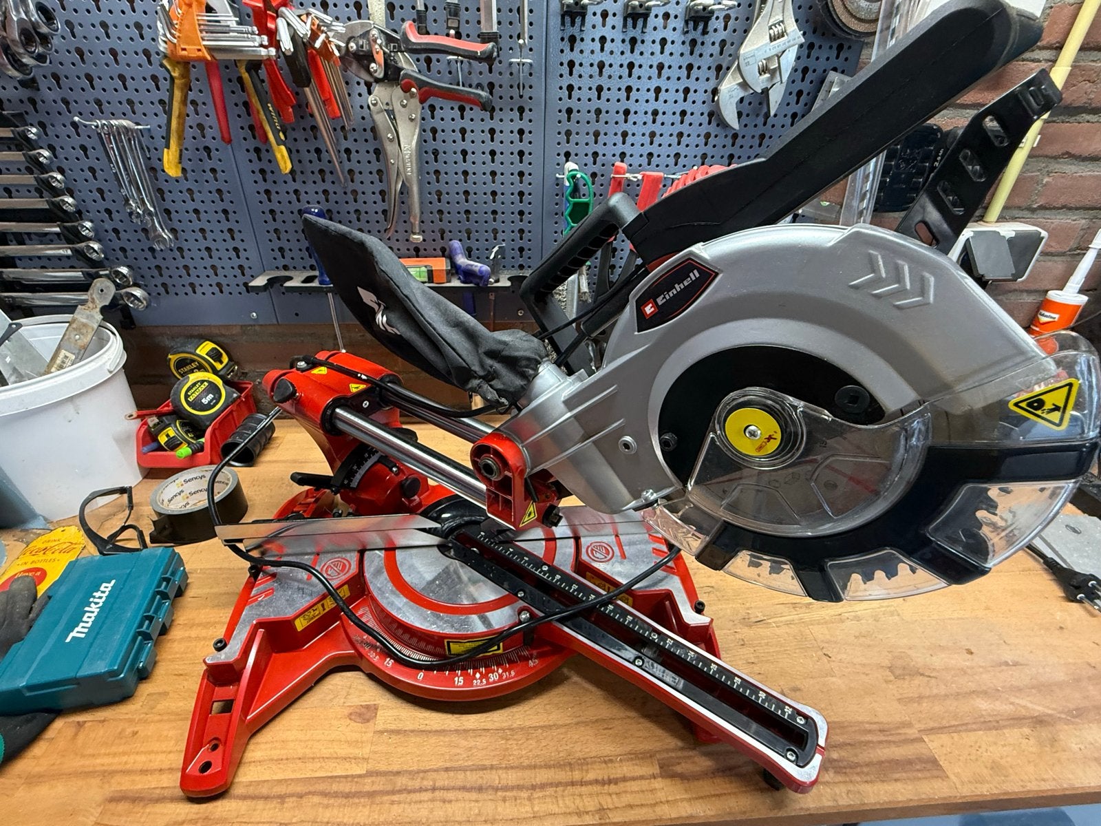 EINHELL Afkort-/verstekzaag TC-SM 2131/1 Dual, Doe-het-zelf en Verbouw, Ophalen, 70 mm of meer, Zo goed als nieuw, Afkortzaag