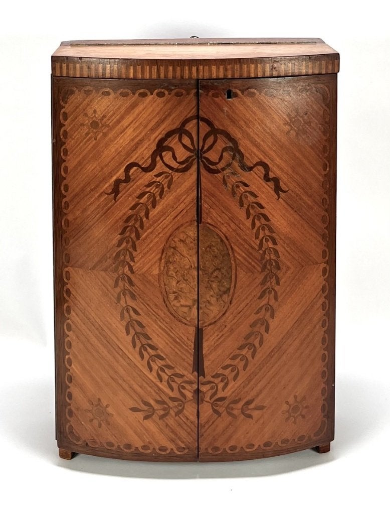 13. Palissander wandkastje, Art Deco - ornament, ca.1930, Ophalen