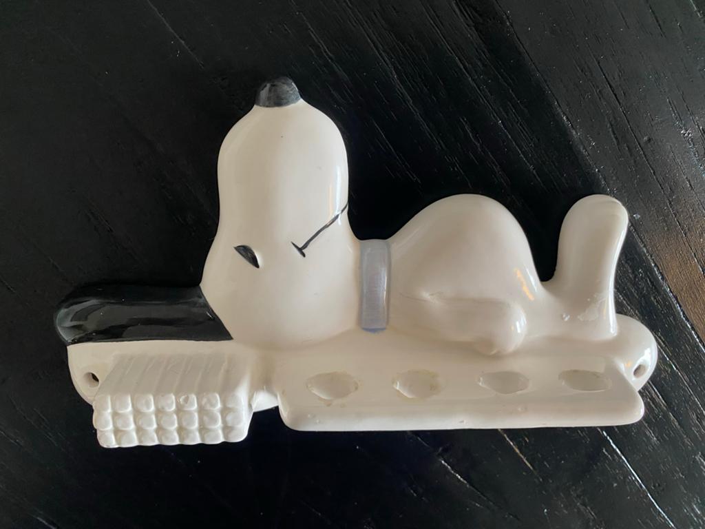 Vintage Snoopy keramiek tandenborstel houder jaren 70, Verzamelen, Ophalen of Verzenden, Zo goed als nieuw