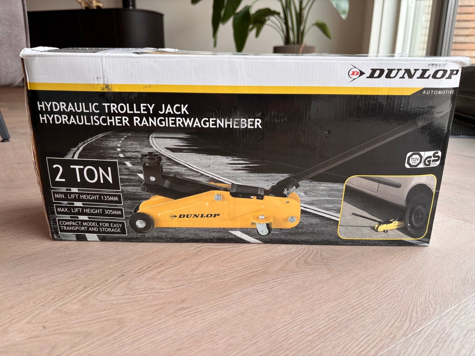 Dunlop Hydraulische Garagekrik 2 Ton - Nieuw in doos, Auto diversen, Ophalen, Nieuw, Hydraulisch, Garagekrik