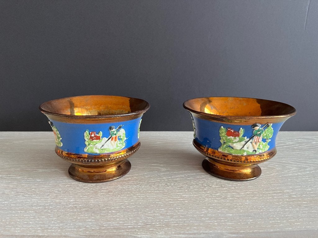 Set Goudsteen Kastkommen met lusterglazuur, Antiek en Kunst, Ophalen of Verzenden