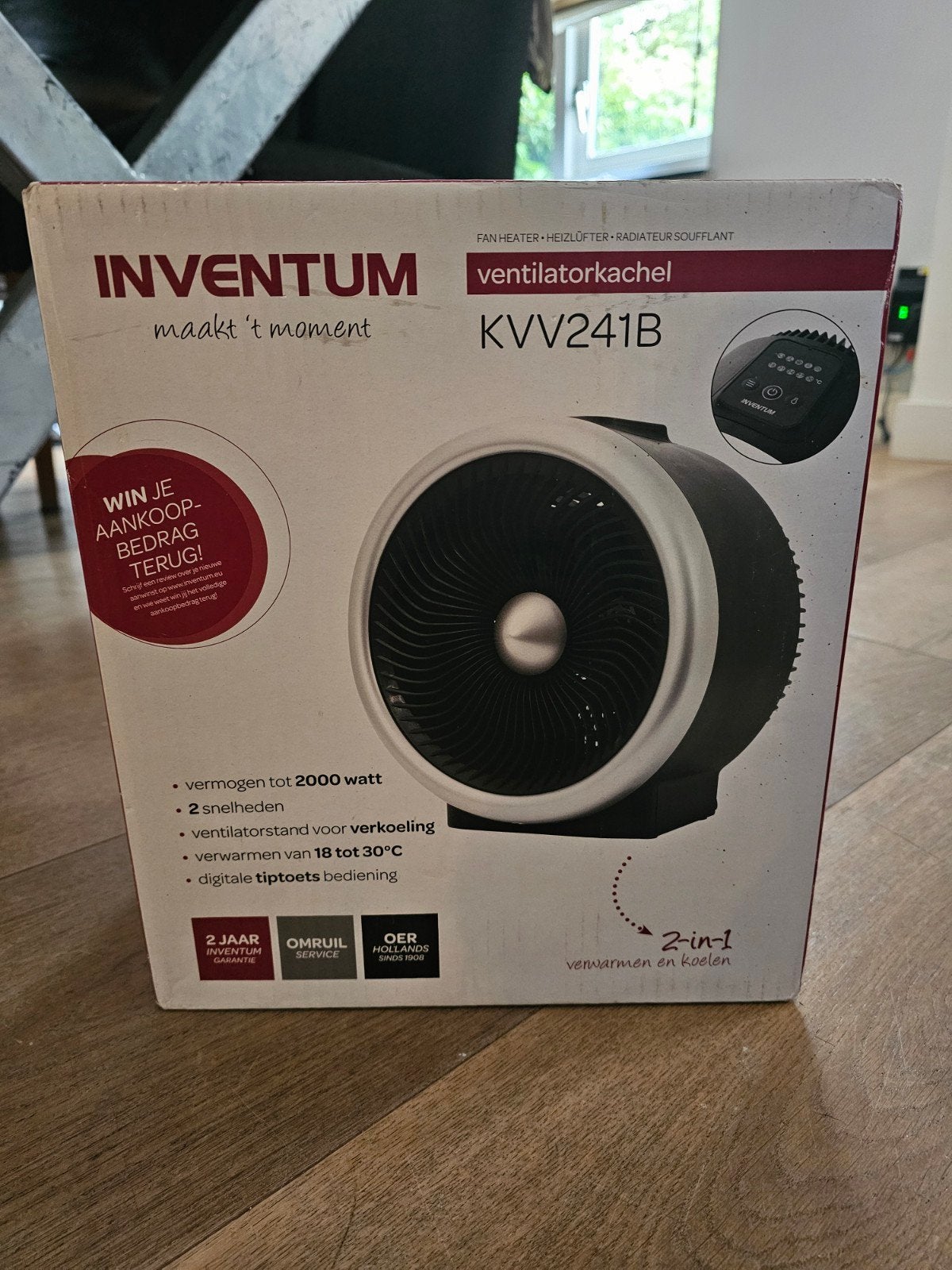 Inventum Ventilatorkachel Nieuw in dichte doos, Minder dan 60 m³, 2 snelheden, Nieuw, Ophalen of Verzenden