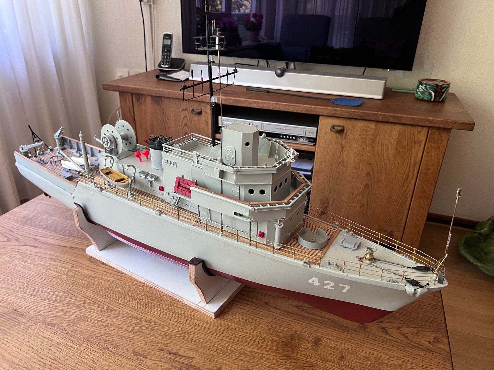 Amerikaanse mijnenveger varend model, Ophalen, 1:32 tot 1:50