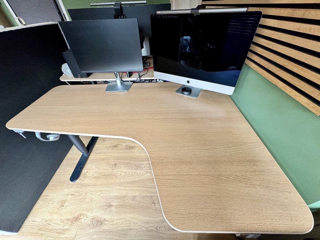 IKEA BEKANT elektrisch zit-sta hoekbureau (160 x 110), Ophalen, Zit-sta bureau, 160 cm, Zo goed als nieuw