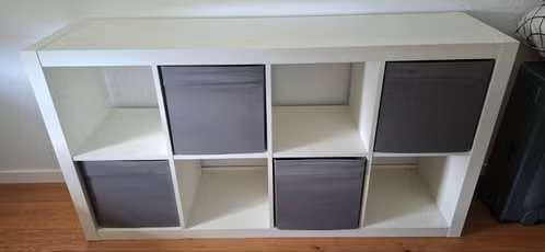 2x IKEA White Kallax + 6 drawers, Ophalen, Gebruikt
